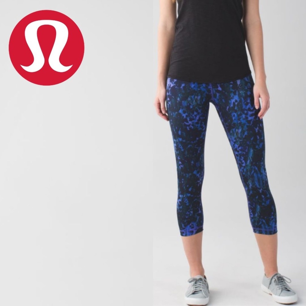 Lululemon Wunder Under Crop II Floral Sport Iris 4
